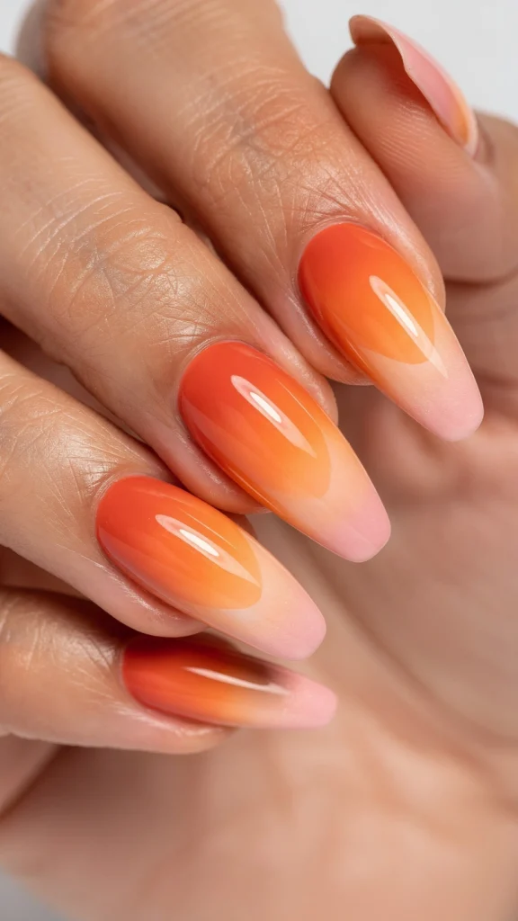 Sunset Ombre Glow Nails