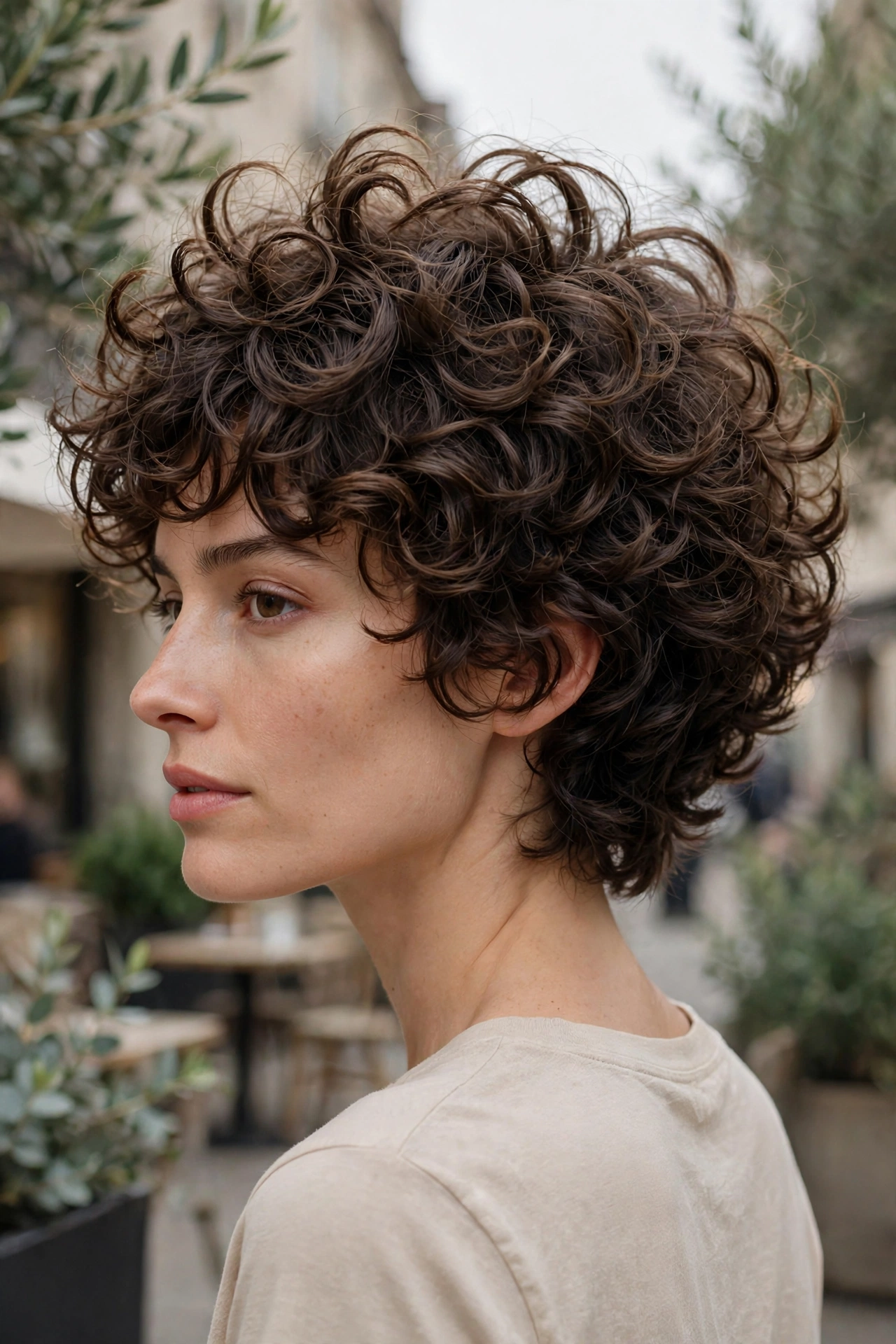 21. Curly Cropped Shag With Heavy Crown Texture.