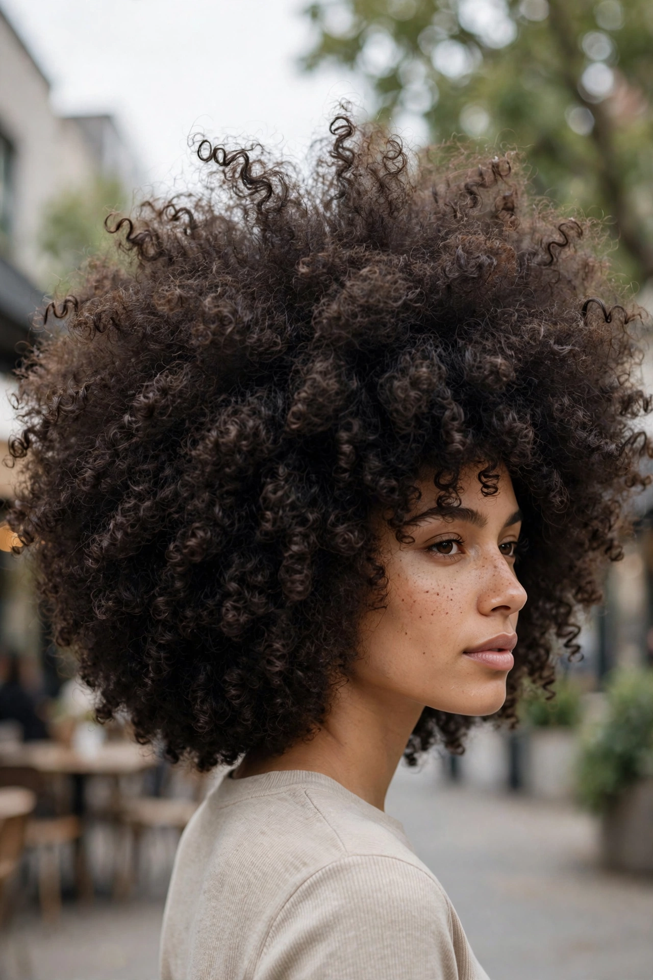 4. Voluminous Curly Afro Puff Shape.