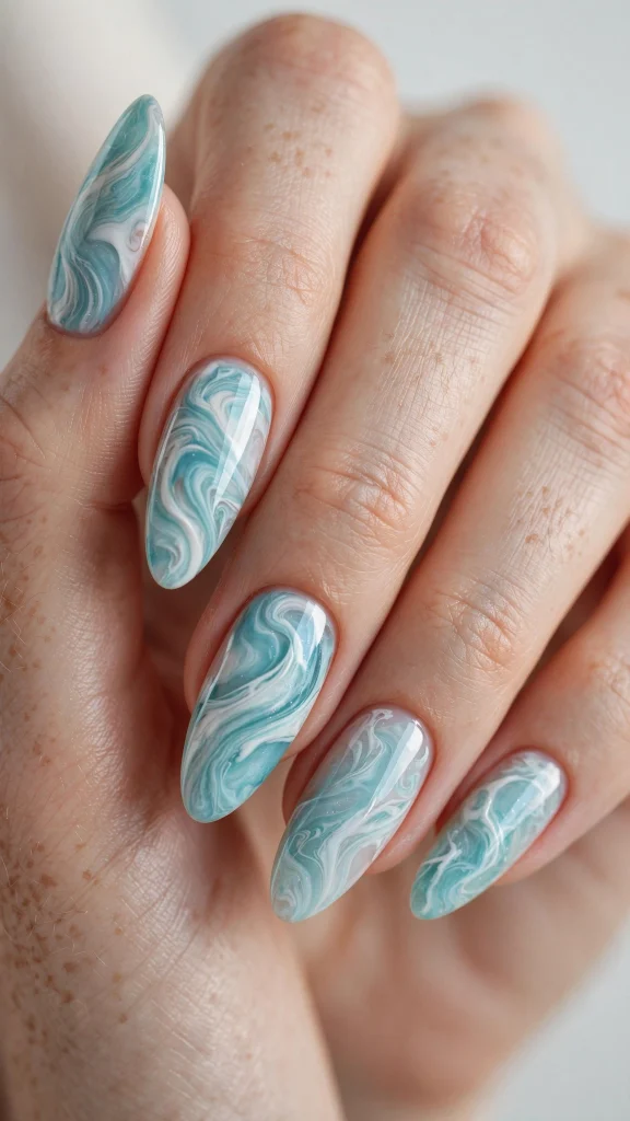 Aqua Marble Swirl
