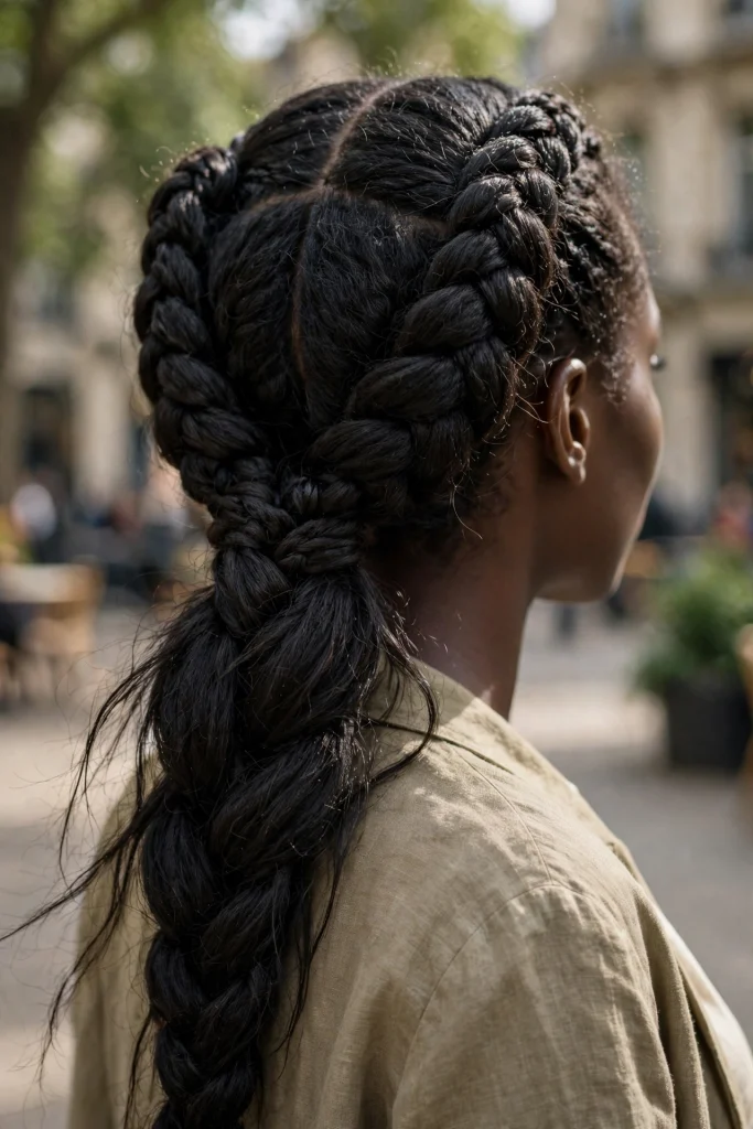 Braided Pigtail-Turned-Ponytail Combo.
