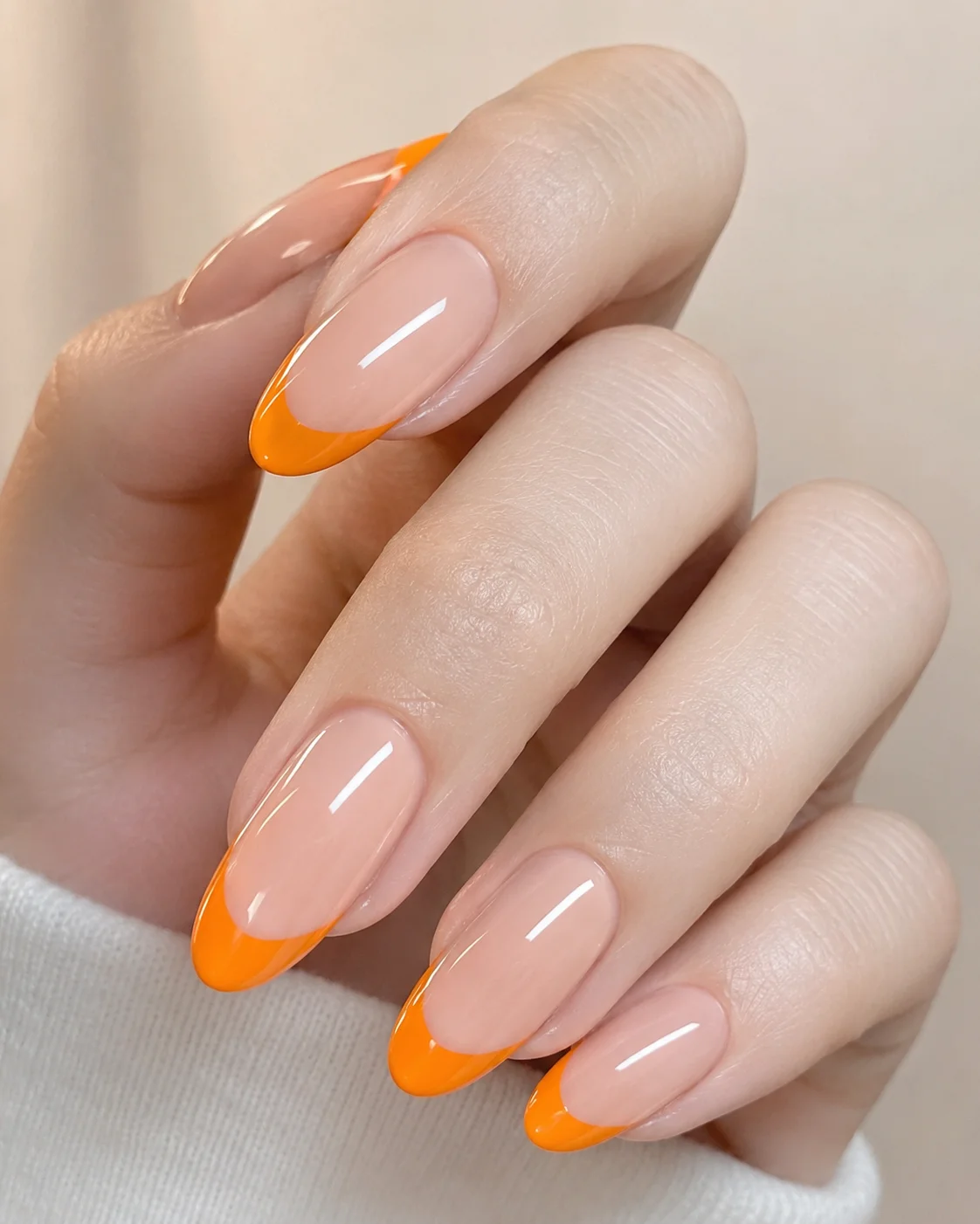 Citrus Orange Glossy Tips