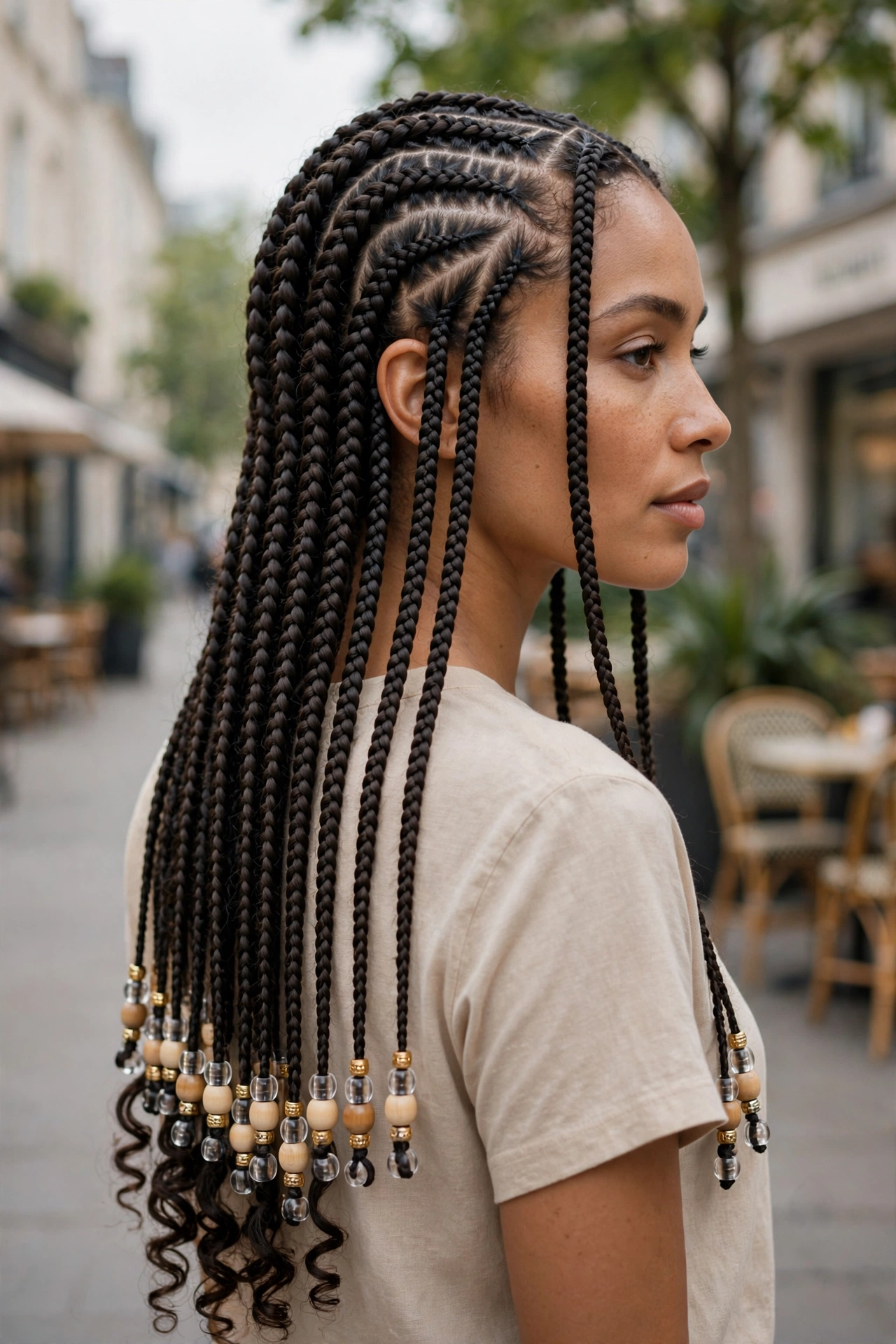 Cornrow Braids with Beads.
