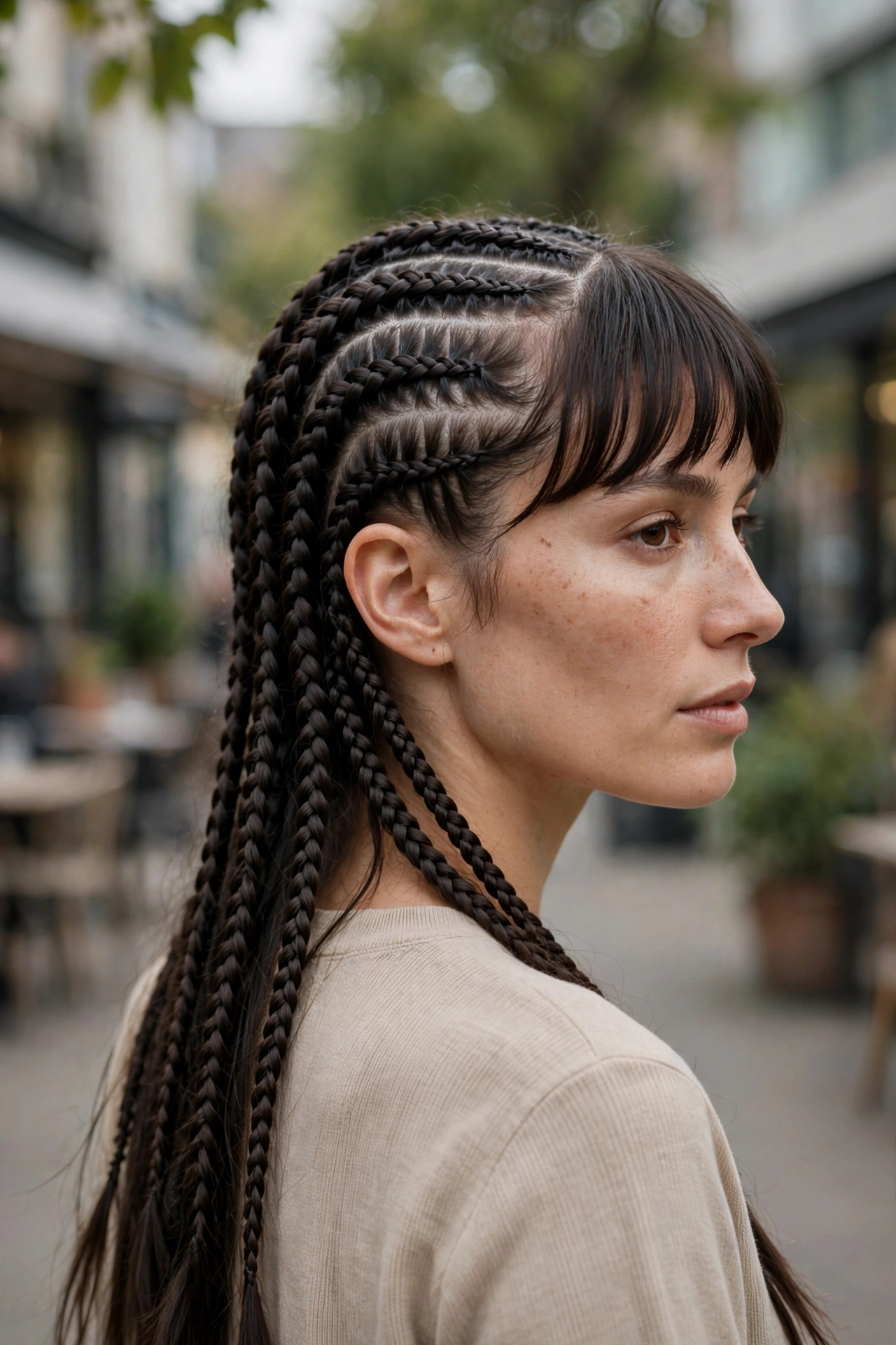 Cornrows With a Fringe.