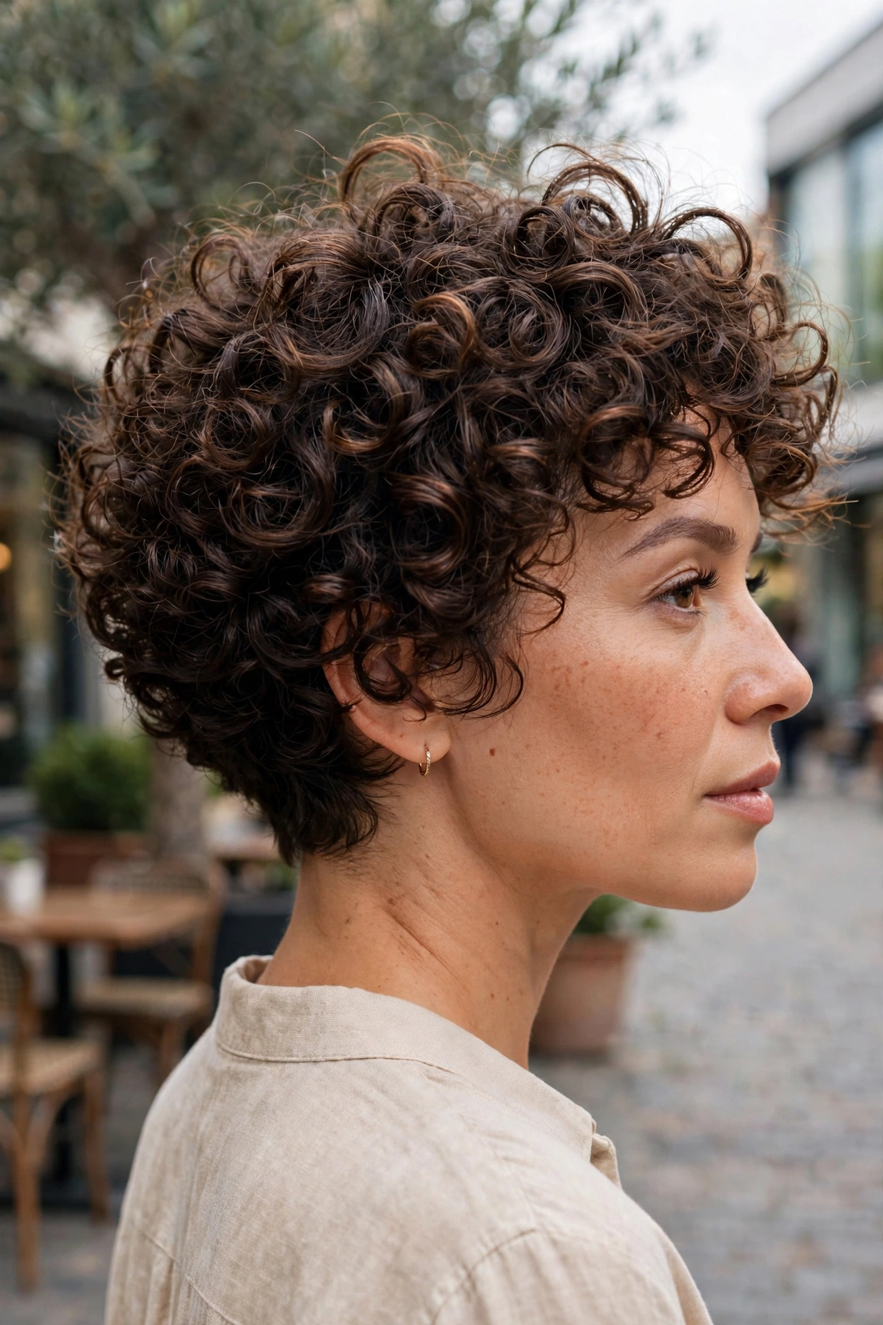 Curly Bixie Cut.