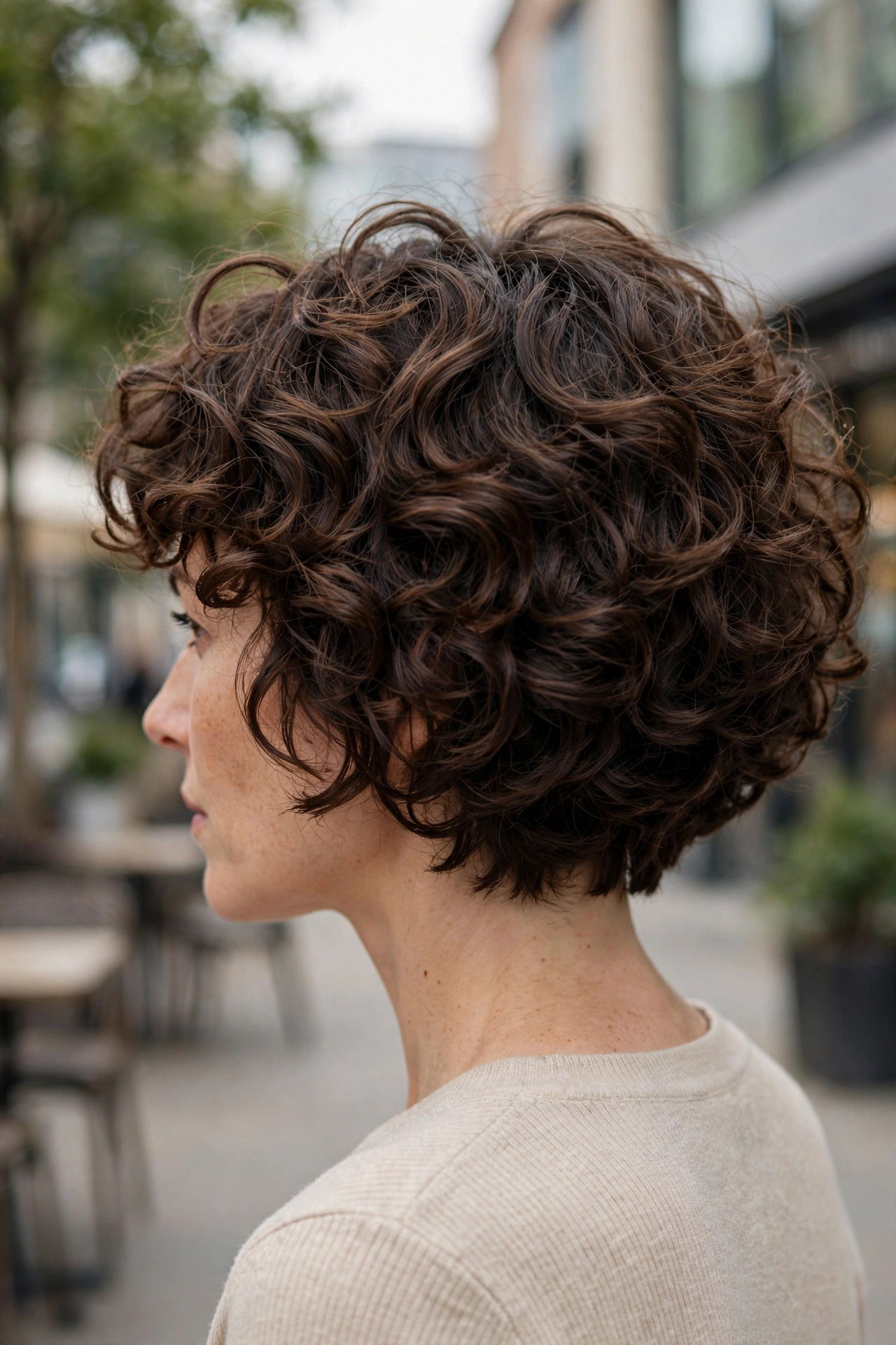 Curly Cropped Volume Bob.
