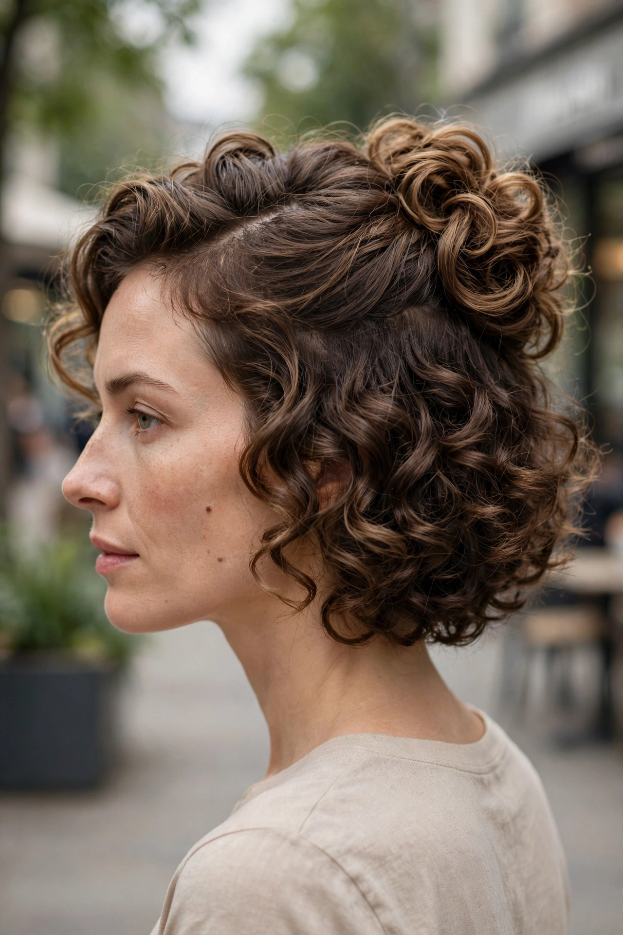 Curly Half-Up Crop.