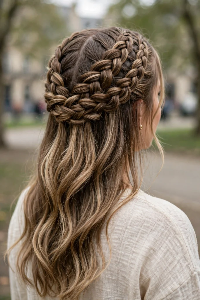 Half-Up Braided Crown.