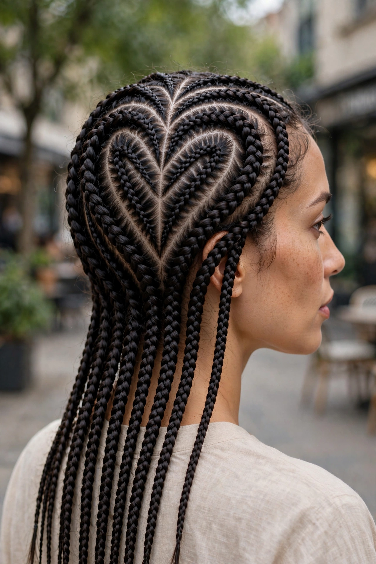 Heart-Shaped Cornrows.