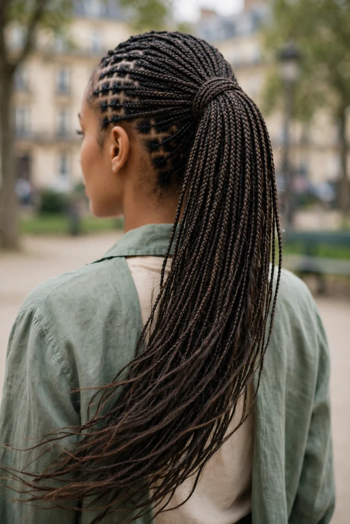 Micro Braided Ponytail.