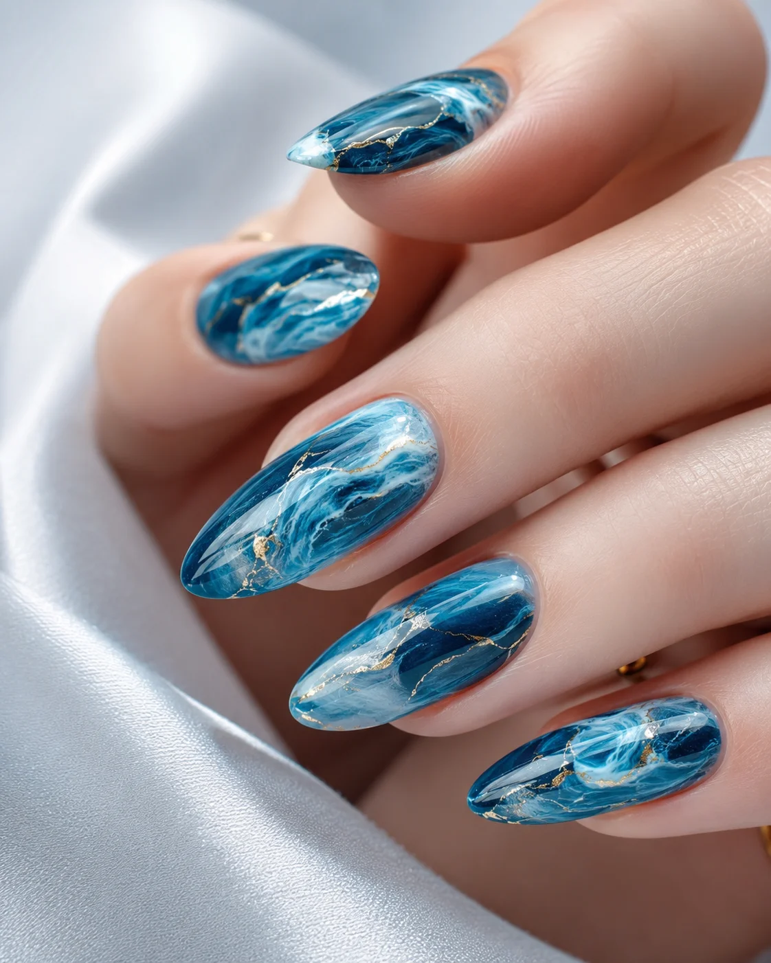 Ocean Blue Marble Swirl