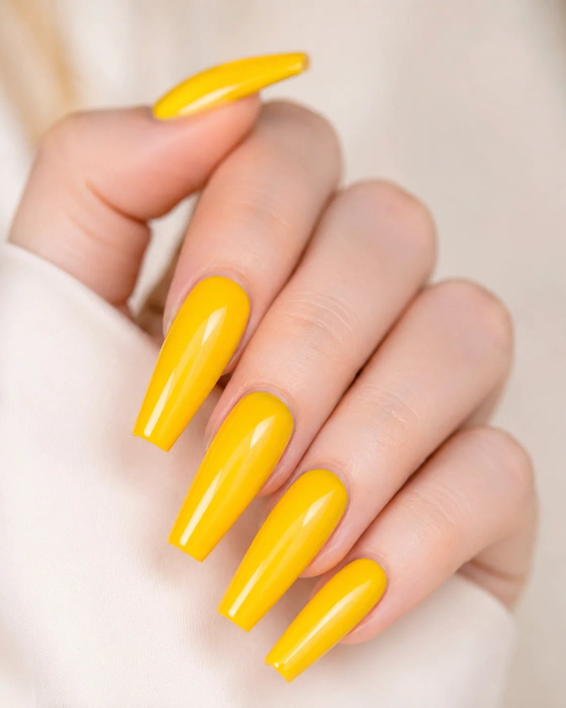 Sunflower Yellow Statement Nails