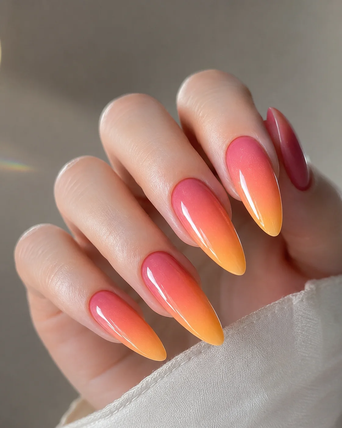 Sunset Gradient Ombré Nails