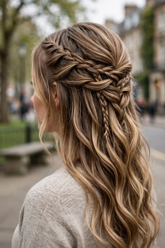 Waterfall Braid Half-Up.