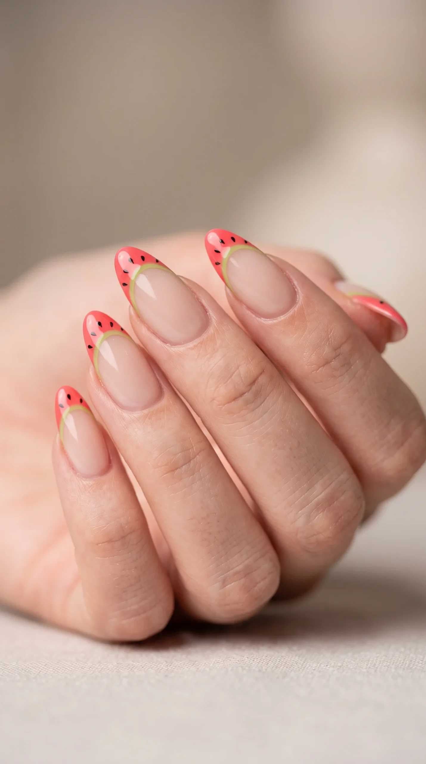Watermelon Sugar French Tips